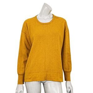 C.T. Plage Cotton Wool Crew Neck Sweater in Mustard Brown Women's Size 40